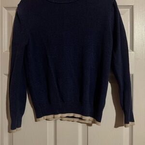Cat & Jack Cream and Blue Knit Pullover Sweater